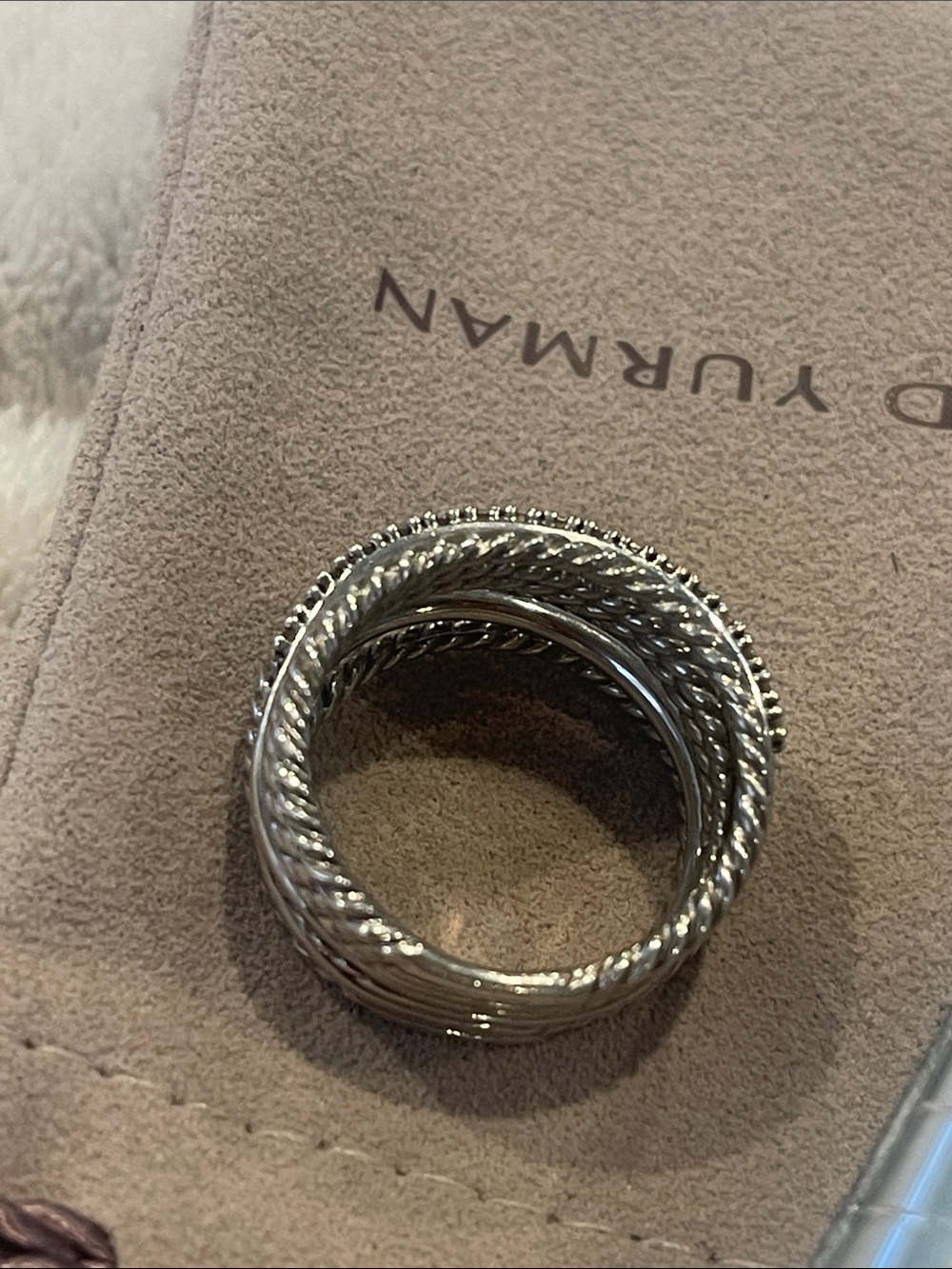 David Yurman Multi-Band Silver-Tone Stackable Ring - Picture 5 of 6